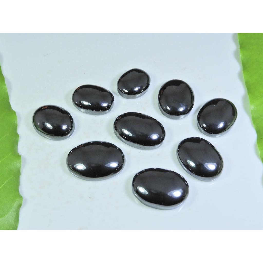 330Cts. Natural Hematite Oval Cabochon Loose Gemstone 9Pcs Lot 14X18-18X24MM A-302