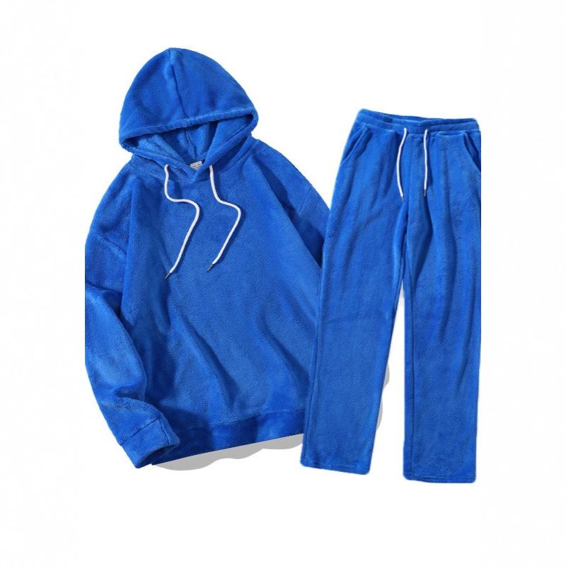 New Autumn and Winter Plus Size Men's Casual Personalized Fashion Sweatshirt Jacket Hooded Trousers Suit
