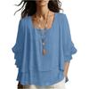 Camicetta a strati con maniche a balze da donna Design elegante con scollo quadrato Top primaverili da donna Camicie estive da donna Top estivi da donna Eleganti e casual