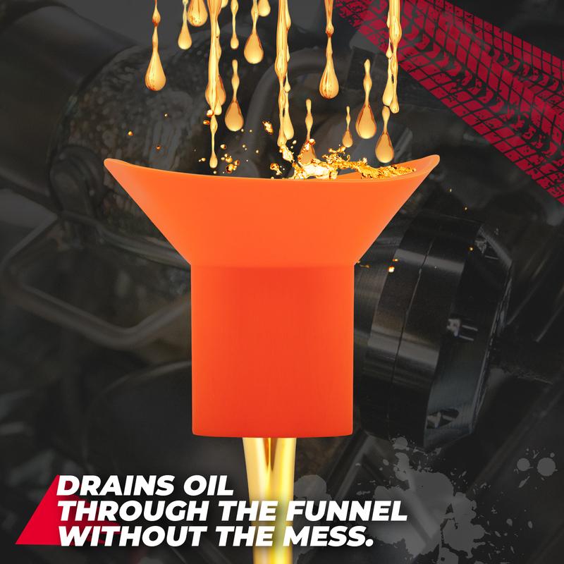 KEMIMOTO ATV UTV Motorcycle Car Truck Boat Silicone Fold Skid Oil Change Funnel for Can-am Maverick X3, X3 Max Defender