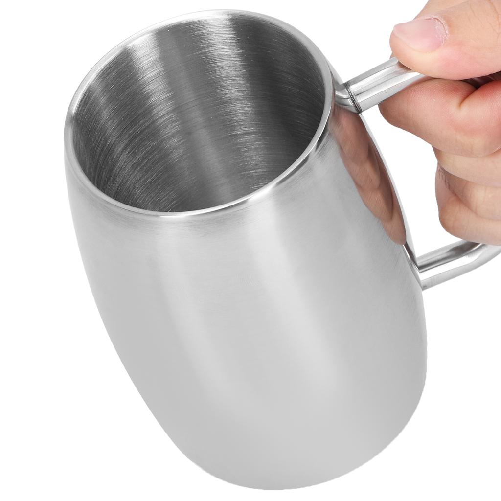 400ml Stainless Steel Beer Mug with Handle Coffee Mugs Milk Tea Cup Gift Drinkware for Office