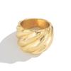Bague Carrée Métallique Creuse Géométrique Haut de Gamme Luxe Léger pour Femme, Bague Fleur de Vent Tempérament pour Femme