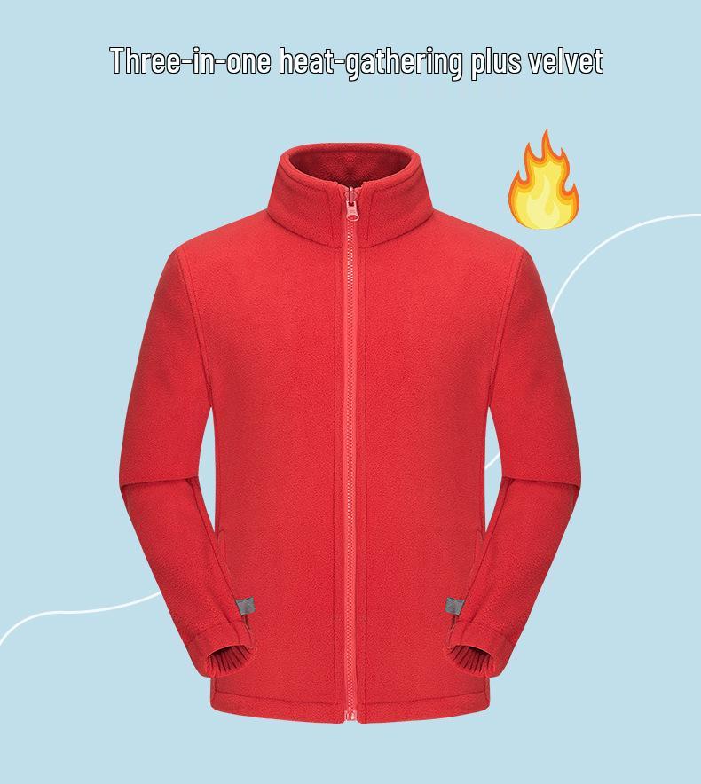 Children's Camouflage Windproof & Waterproof 3-in-1 Hiking Jacket Set for Autumn & Winter