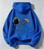 Cute cartoon cat rain umbrella print children's hooded sweatshirt for boys and girls, street-style pullover hoodie for kids