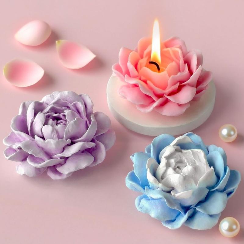 Flower Silicone Candle Molds for Making Candle Soap Epoxy Resin Multipurpose Silicone Mould for Gypsum Decoration