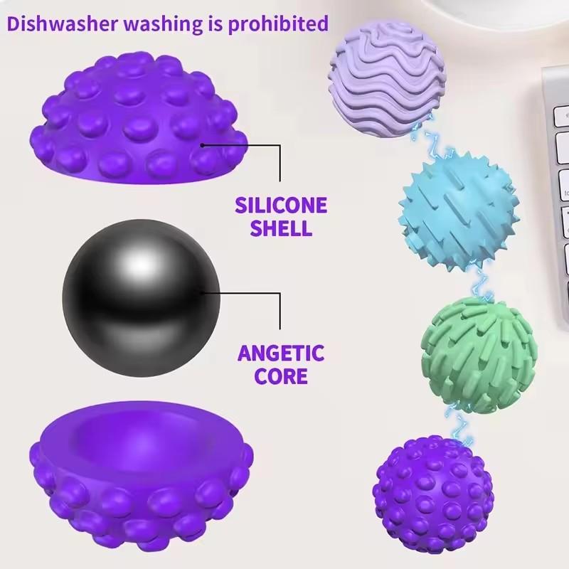 Adult Sensory Magnetic Ball Toy Silicone Stress Relief Elastic Touch Massage Puzzle Sensual Sensory Elastic Ball  Stress Relief