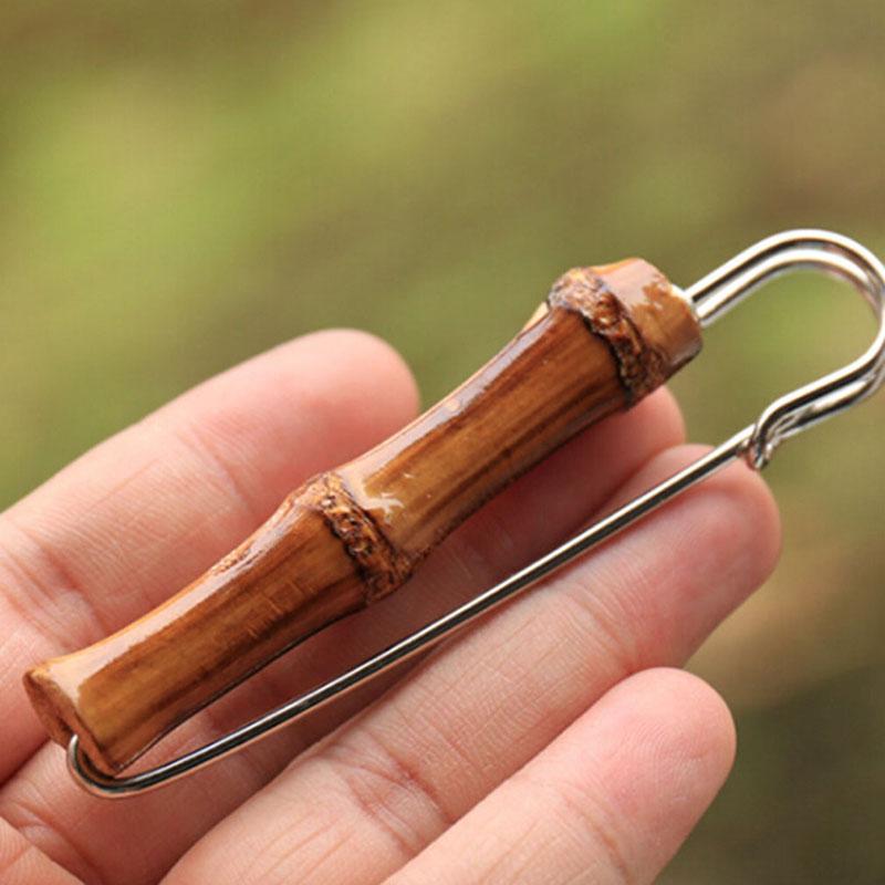 Golden Vintage Natural Bamboo Suit Pin Metal U Shape Buckle Garment Brooch Pin Jewelry Men Women Brooches Suit Chest Flower