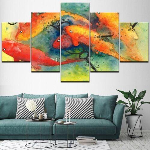 

5Pcs Poster Goldfish 5 Pieces Canvas Paintings HD Print Wall Home Decor No Framed Art Modern Abstract Pictures 5 Panel