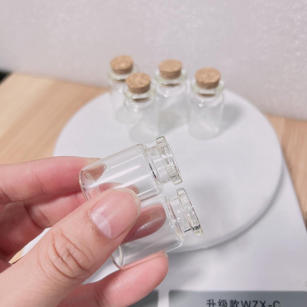 60/140 Pcs 7ml Tiny Glass Jars Cork Stoppers 11x22x35mm Small Decorative Mini Bottles DIY Home Decor Wishing Jars Craft Storage