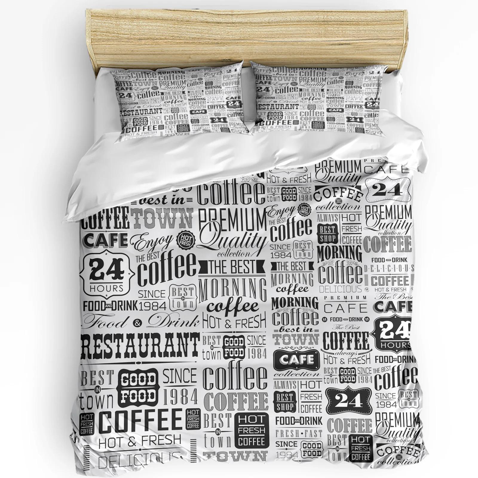 

Comforter Coffee Coffee Beans Coffee Cup 3Pcs Bedding Set For Double Bed Home Textile Comforter (quilt)-EU Single(135*200cm)3pcs
