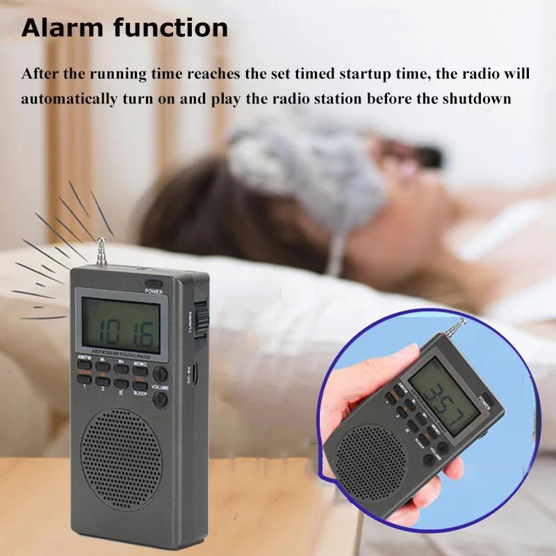 Mini Pocket FM AM Radio Portable 9K/10K Radios Receiver Built-in Speaker Backlight HD Display Screen Alarm Clock Sleep Timer