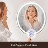 Miroir de salle de bain - NETTLIFE - Rond 50 cm - LED dimmable 3000K-6500K - Interrupteur tactile - Anti-buée IP44