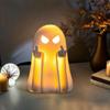 Figurka Ducha na Halloween Żywica Straszna Statua Ducha z Palcem Mały Biały Duch Ozdoby Stołowe do Dekoracji Wnętrz Domu Biura Biurka