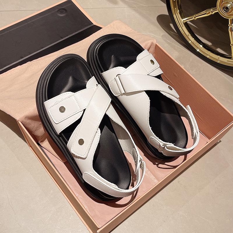 Velcro platform open-toed sandals women's summer new fashion versatile casual soft-soled beach Roman shoes