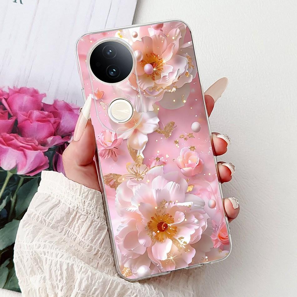 For Vivo S20 Elegant Floral Butterfly Phone Case For Vivo S20 V2429A Soft Silicone TPU Cases