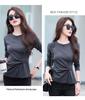 Chic Women's Long Sleeve Slimming Pure Cotton T-Shirt for Spring/Autumn