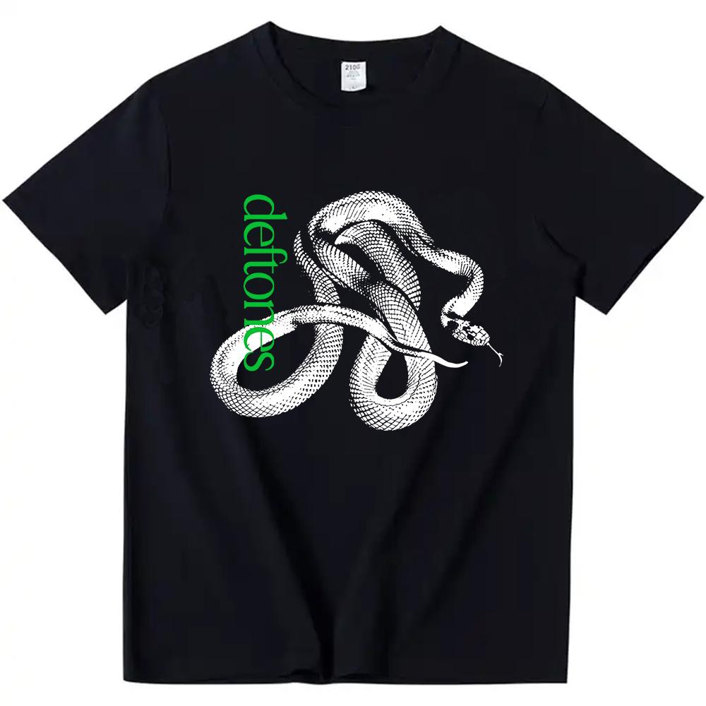 Deftones Snake T-shirt Privé Muziekalbum Print T-shirt Katoen Mode Korte Mouw T-shirts Dames Heren T-shirt Unisex Kleding