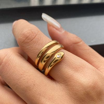 Jie Ding Europäischer und Amerikanischer Schlangenring Titanstahl Nicht verblassend Schmuck Nischen-Design Ring Schmuck Ring