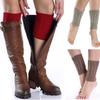 Women Winter Cable Knitted Leg Warmers Socks Solid Color Twist Braided Crochet Pattern Short Boot Cuffs Cover Toppers