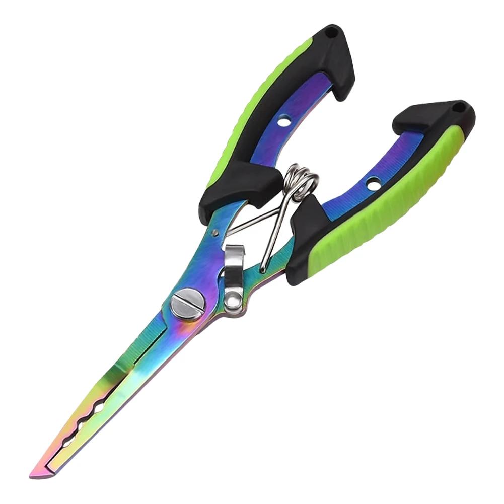 Titanium Dual-Color Eagle Mouth Fish Control Pliers Multifunction Hook Remover Line Cutter Split Ring Opener Lure Pliers