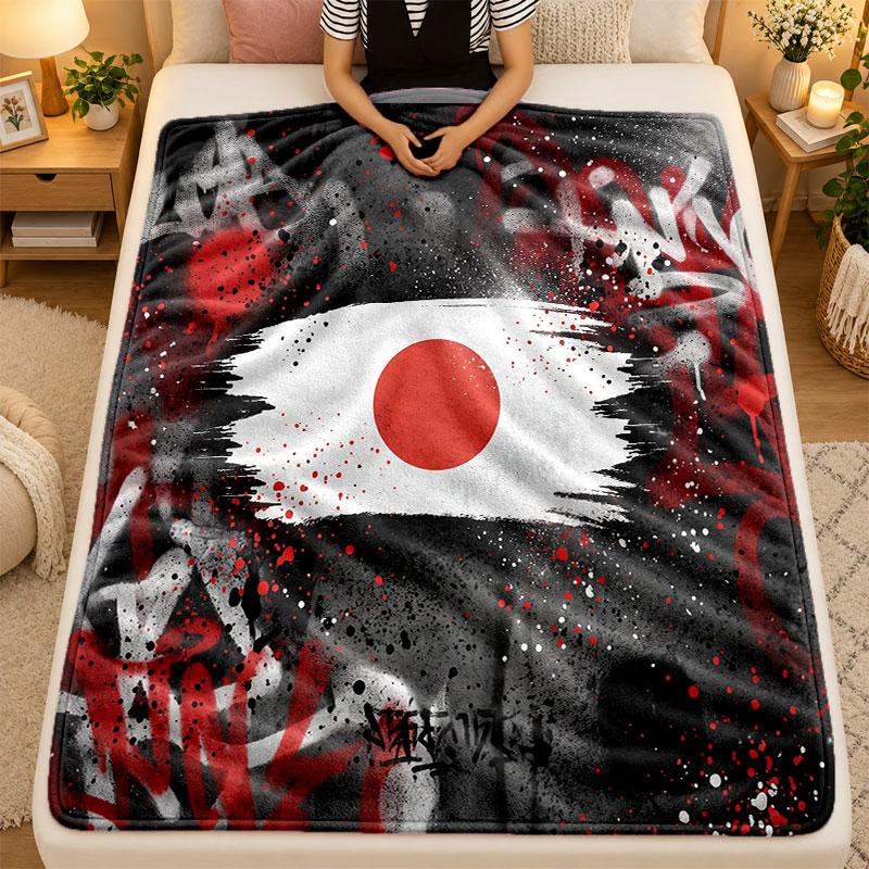 Flannel BlanketJapan Football Warm Soft Throw Blanket for Indoor Sofa Bed Living Room Use