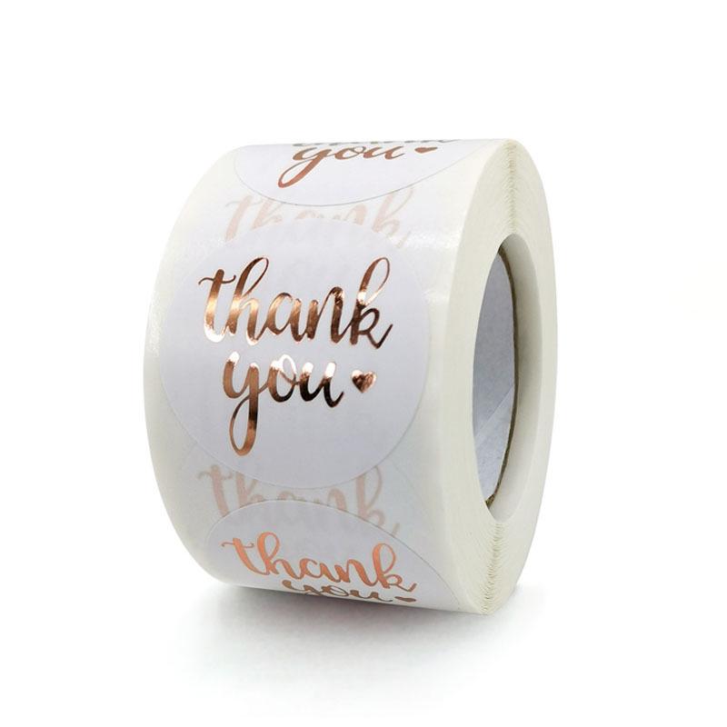 Kraft Paper Olive Branch Thank You Stickers for Festivals and Gifts