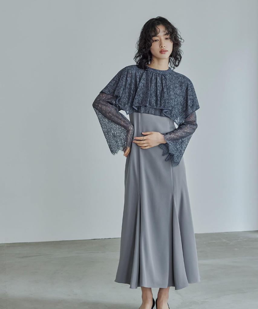 Layered Cape Party Wedding Cape Lace S [niana] Dress, Dress, Dress, Bolero, Gray,