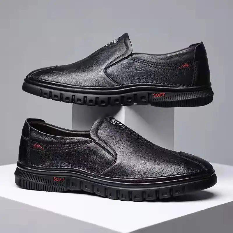 Men's Business Leather Shoes Moccasin Shoes Breathable Men's Casual Loafers Comfortable Shoes for Men Summer Men's Sneakers