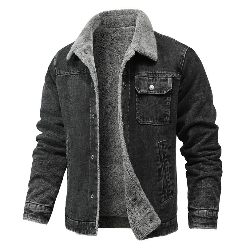 2025 Spring/Autumn Men's Fleece Cotton Workwear Casual Jacket
