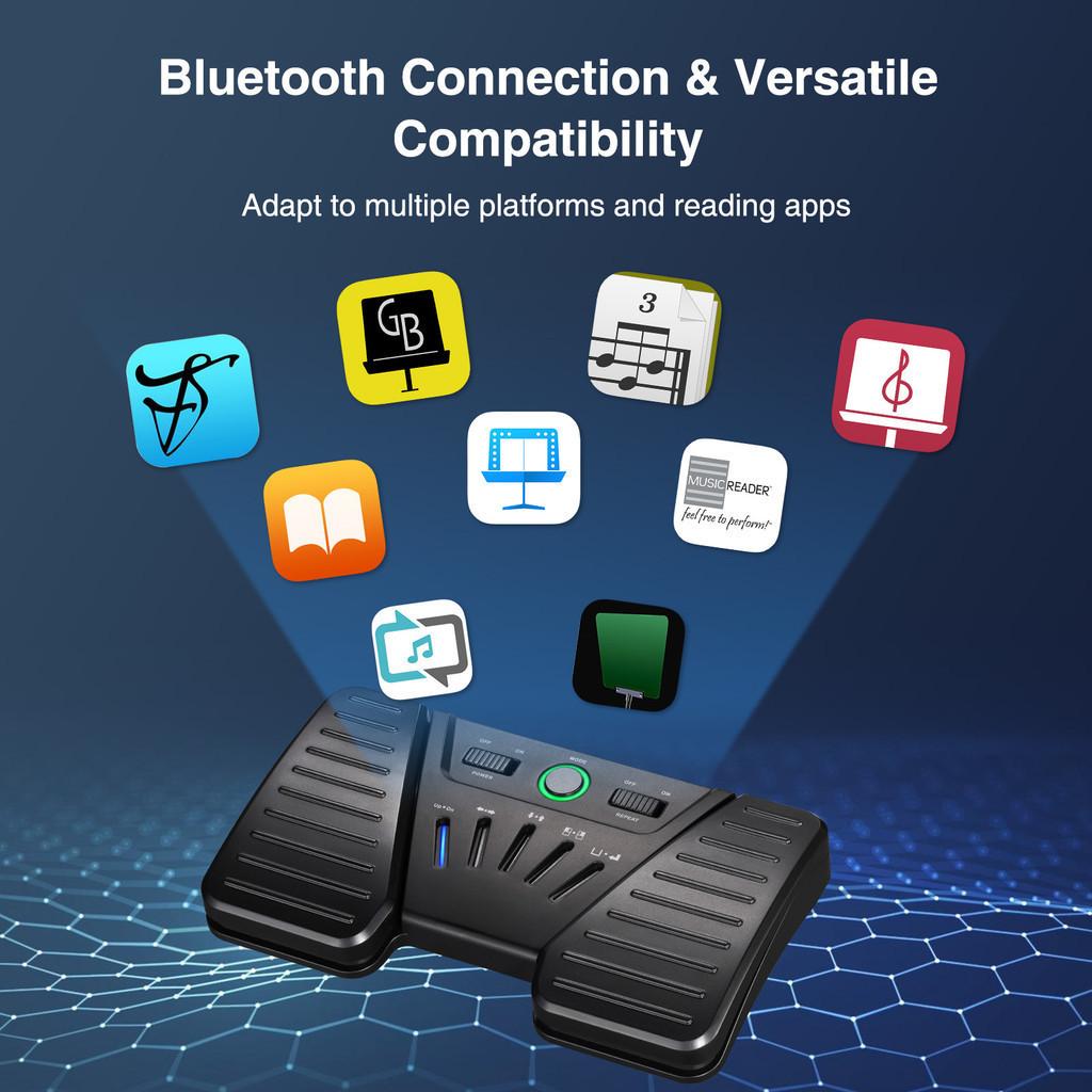 Multifunction Bluetooth Foot Page Turner Phone IPad Tablets Rechargeable Instruments App Controller Wireless Page Turner Pedal