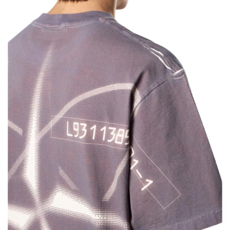 STONE ISLAND Letter Pattern Printed Short Sleeve T-Shirt Men Tops Purple K1S152100016S0088-V0029