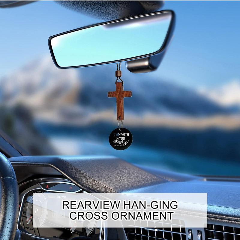 Car Cross Charm Decoration Cross For Rear View Mirror Exquisite Automotive Interior Accessories Rearview Decor For Men Women