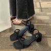 Sandals Women's Summer 2025 New Fashion Versatile Gentle Retro Thick Heel Non-slip Word with High Heels Summer