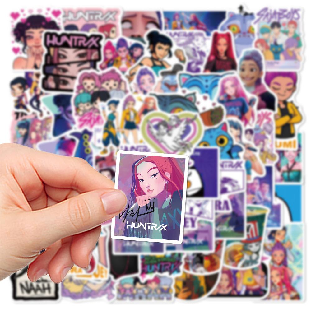 60pz K-POP DEMON HUNTERS HUNTR/X Adesivi Graffiti Cartoni Animati Telefono Chitarra Laptop Notebook Valigia Adesivo Impermeabile Giocattoli per Bambini#C