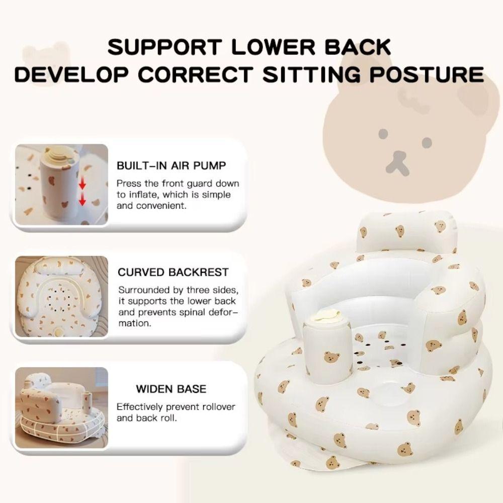 Sitting Training Baby Sofa Cute Design Baby Chair Seat Portable Inflatable Sofa for Toddler