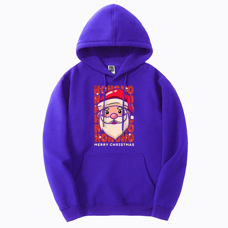 Xmas Hoodies Ho Ho Ho Merry Christmas Print Claus
