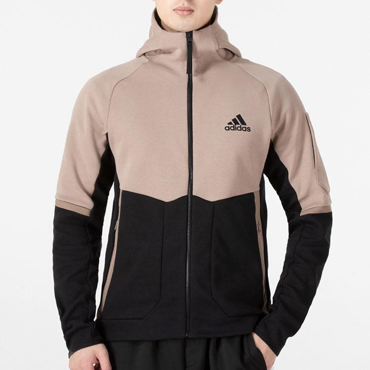Adidas Color Block Sports Casual Hooded Jacket Men Outerwear Multi HE5033