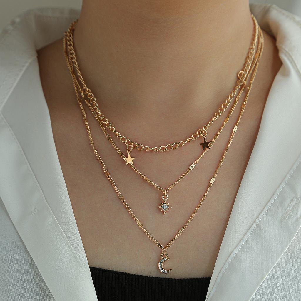 European and American jewelry star five-pointed star women's necklace simple collarbone