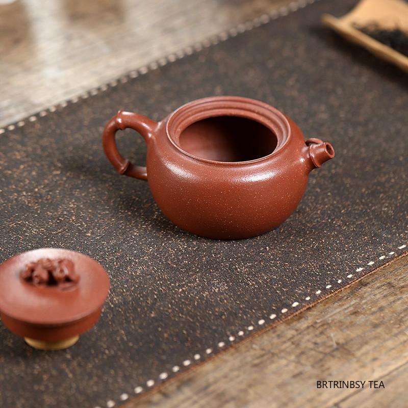 Traditionelle Yixing-Teekanne aus lila Ton, handgefertigter Bambus-Steinkessel, chinesisches Zisha-Teeset, 200 ml