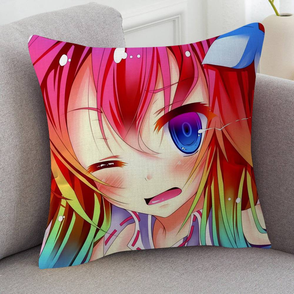 Anime NO GAME NO LIFE Game For Cartoon Print Peripheral Pillow Case Cushion Cover Home Decor Birthday Gift Pillowcover