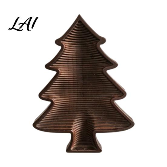 Wooden Snack Tray for Home Christmas Tree Serving Tray Candy Nut Dish Xmas Tree‑Shaped Storage Creative Organizer Guests Plate Decorative