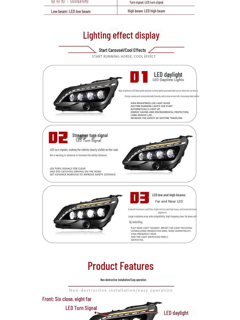 Fits 2016-2019 Peugeot 4008/5008 headlights with crystal lenses and LED sequential turn signals.