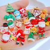20 Stück Niedlicher Weihnachts-Schneemann, Weihnachtsmann, Lebkuchenmann, Weihnachtsbaum, Flache Rückseite, Harz, Scrapbooking, DIY, Schmuck, Dekoration, Zubehör