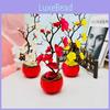Winter Sweet Chinese New Year Fake Flower Pot With Silk Fabric Materials For Home Dcor