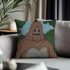 Trending SSassy the Sasquatchead Cushion Cover Antidustmite Pillowcase Invisible Zipper Silky Short Plush Sofa Cushion Cover