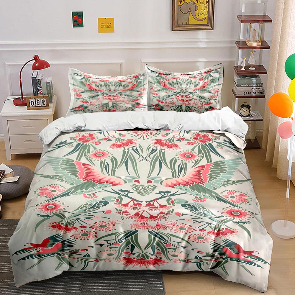 

Red birds, green leaves. Bedding sets Duvet cover sets Duvet covers Pillowcases(1 * Duvet Cover 2 * Pillowcases, without duvet insert) 135x200cm