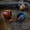1/2PCS Mini Portable Sandalwood Pill Boxes Granule Storage Case Small Items Container DIY Acorn Pendants Rescue Tablets Holder