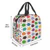 Colorful Hedgehogs Illustration Insulated Lunch Bag for Women Office Cooler Thermal Food Box Tote Portable Lunch Boxes Container