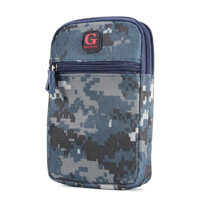 Étui Camouflage Housse Ceinture Multi-usages Armée Militaire Navale Pour Cubot King Kong CS (2020) > Bleu (17.5 X 10 Cm)