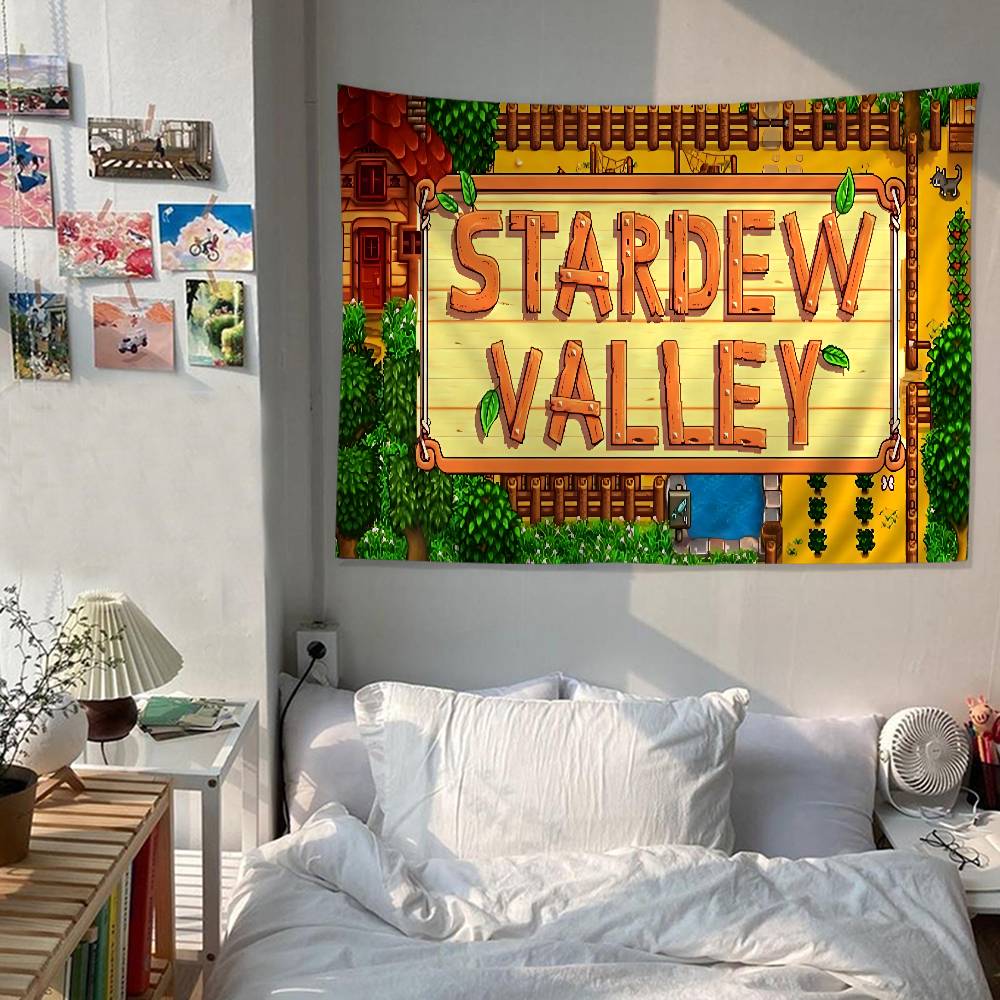 Game SStardew Valley Anime Tapestry Hanging Tarot Hippie Wall Rugs Dorm Home Decor